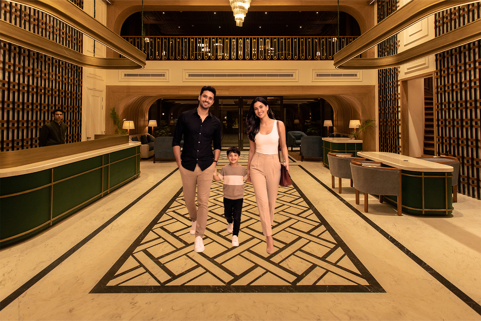 luxury hotel reception at arif castles nainital